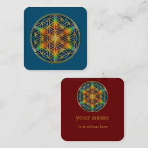 FLOWER OF LIFE - Fractal Blossom 1 Square Business Card