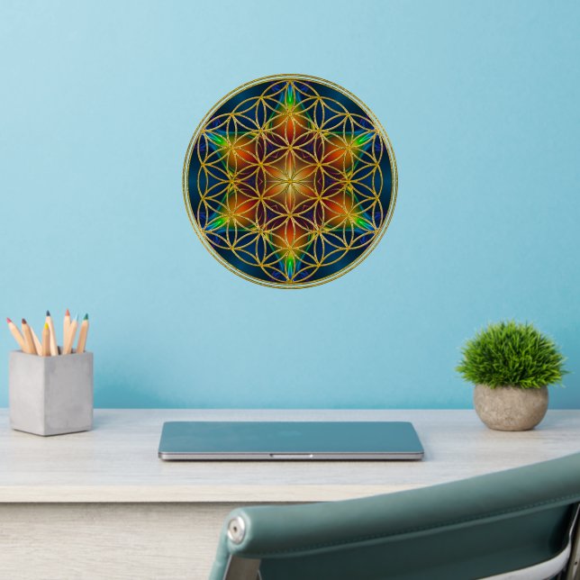 FLOWER OF LIFE - Fractal Blossom 1 Wall Decal (Home Office 2)