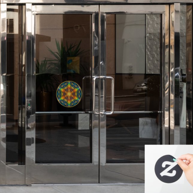 FLOWER OF LIFE - Fractal Blossom 1 Window Cling (Office Door)