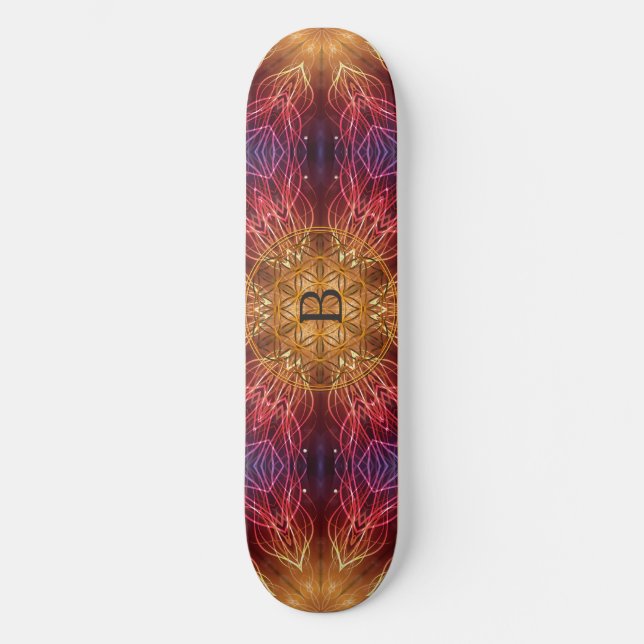 Flower of Life / Fractal Personalized Spiritual Skateboard Deck (Front)