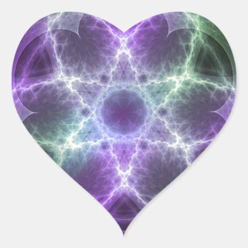 Flower of Life Fractal _ Sacred Geometry Heart Sticker