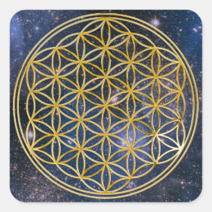 Flower of Life - Galaxy Square Sticker