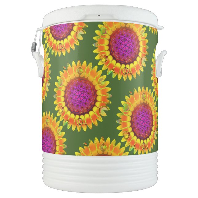 Flower Of Life - Geometric Blossom 4 Beverage Cooler (Back)