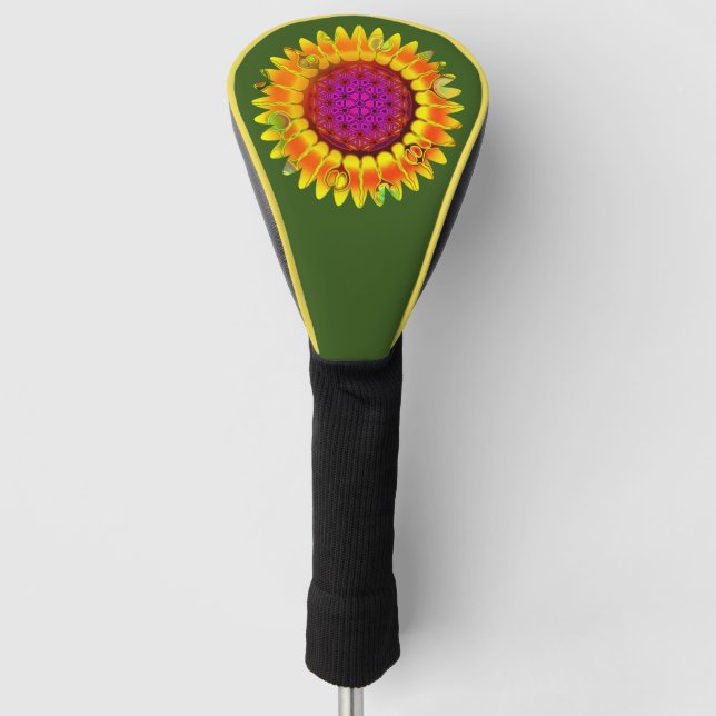 Flower Of Life - Geometric Blossom 4 Golf Head Cover (Front)