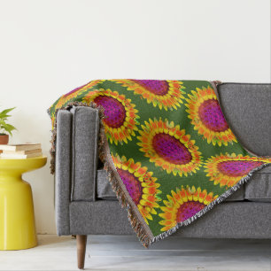 Flower Of Life - Geometric Blossom 4 Throw Blanket