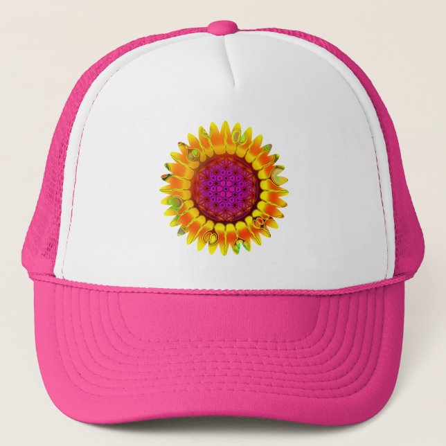 Flower Of Life - Geometric Blossom 4 Trucker Hat (Front)