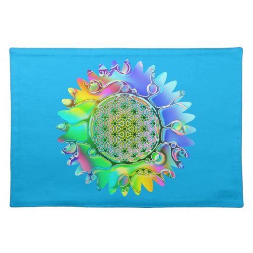 Flower Of Life _ Geometric Blossom 5 Cloth Placemat
