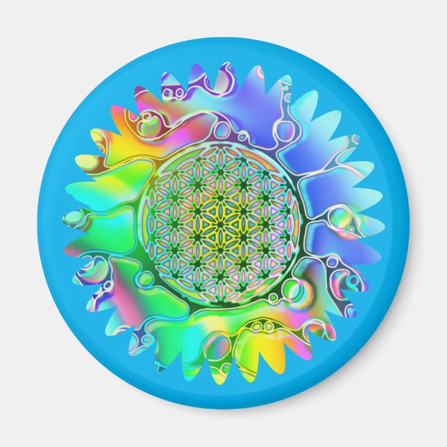 Flower Of Life - Geometric Blossom 5 Magnet (Front)