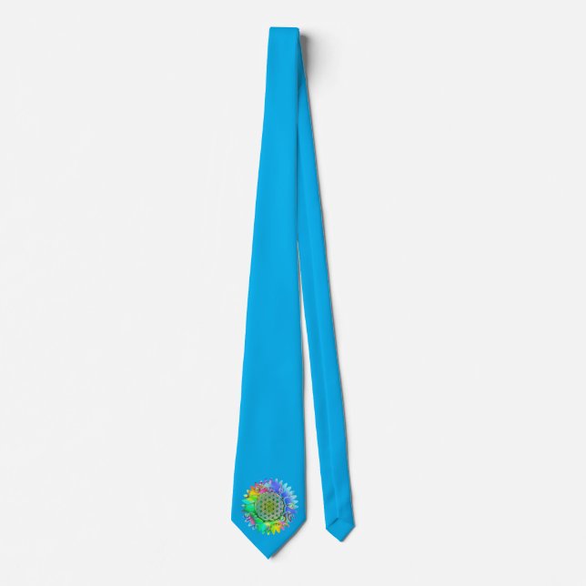 Flower Of Life - Geometric Blossom 5 Neck Tie (Front)