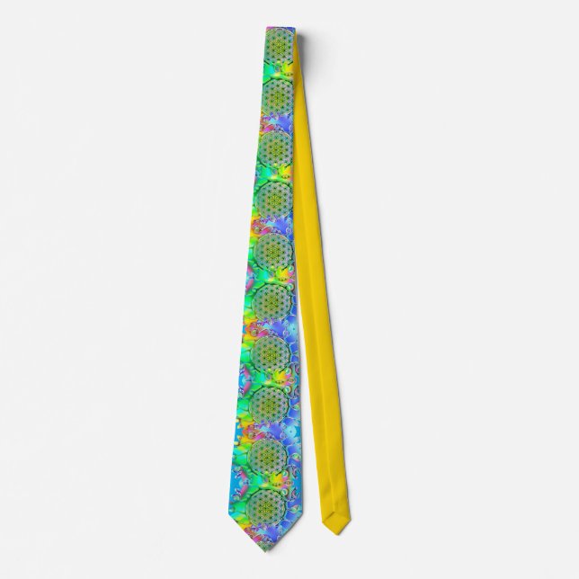 Flower Of Life - Geometric Blossom 5 Neck Tie (Front)