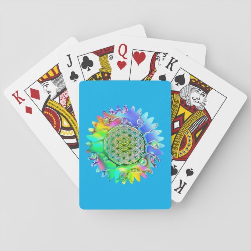 Flower Of Life _ Geometric Blossom 5 Playing Cards