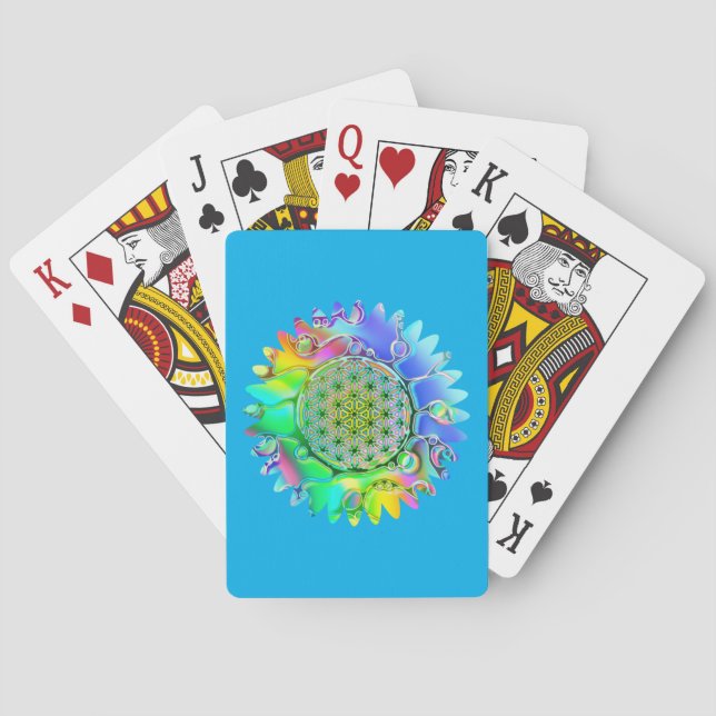 Flower Of Life - Geometric Blossom 5 Poker Cards (Back)