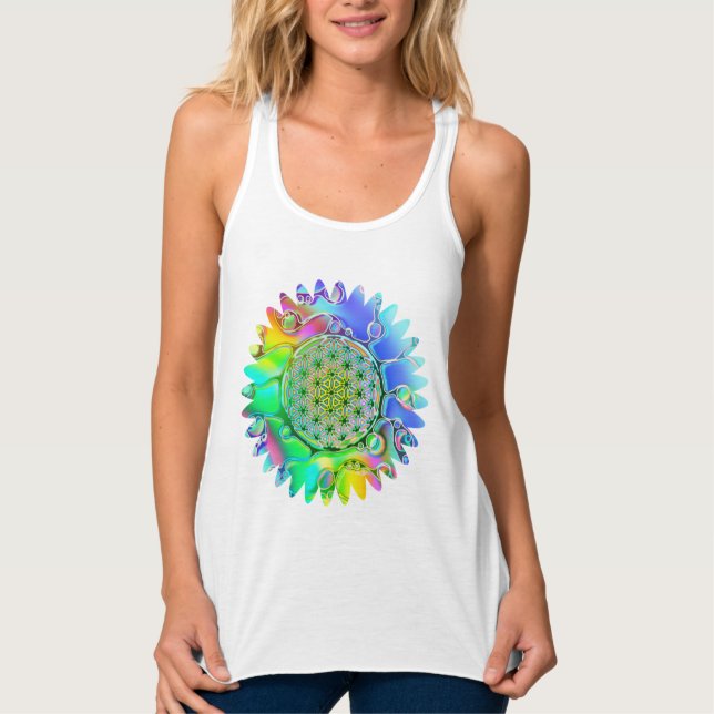 Flower Of Life - Geometric Blossom 5 Tank Top (Front)