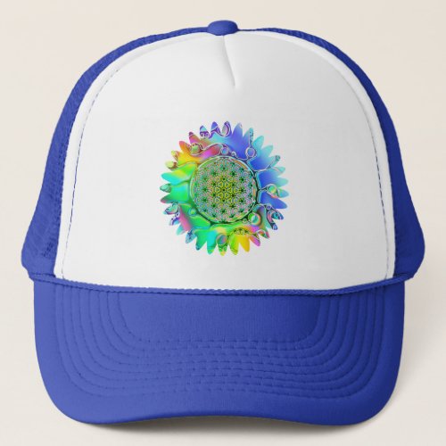 Flower Of Life _ Geometric Blossom 5 Trucker Hat