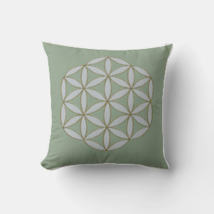 Flower of Life Geometric Pattern Pillow