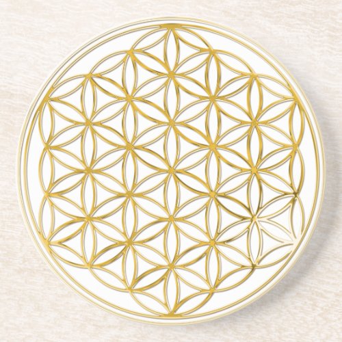 Flower Of Life  gold big Drink Coaster