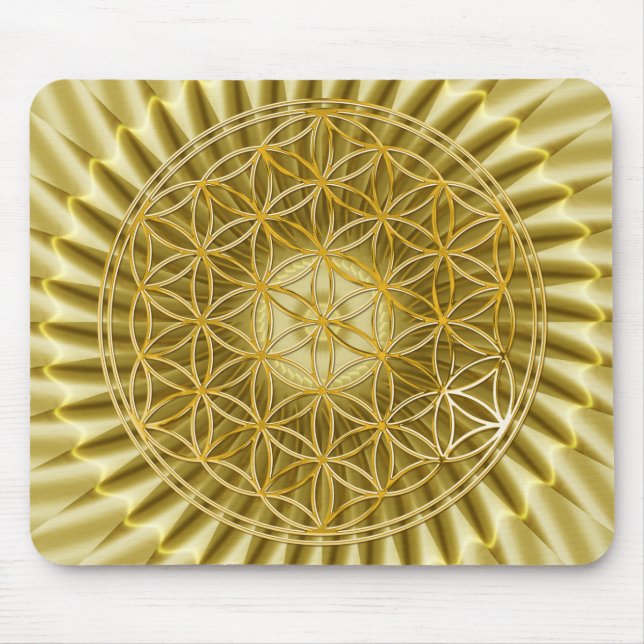 Flower Of Life | gold, big, light Mouse Pad (Front)