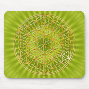 Flower Of Life gold, big Mouse Pad