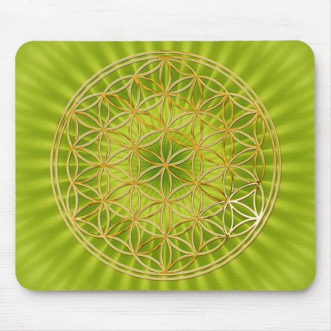 Flower Of Life | gold, big Mouse Pad (Front)