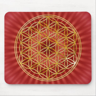 Flower Of Life   gold, big Mouse Pad