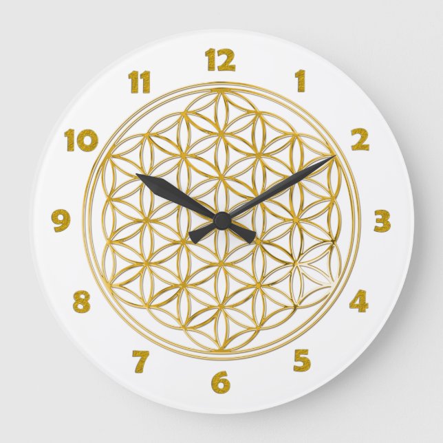 FLOWER OF LIFE - gold - clock face Numbers (Front)