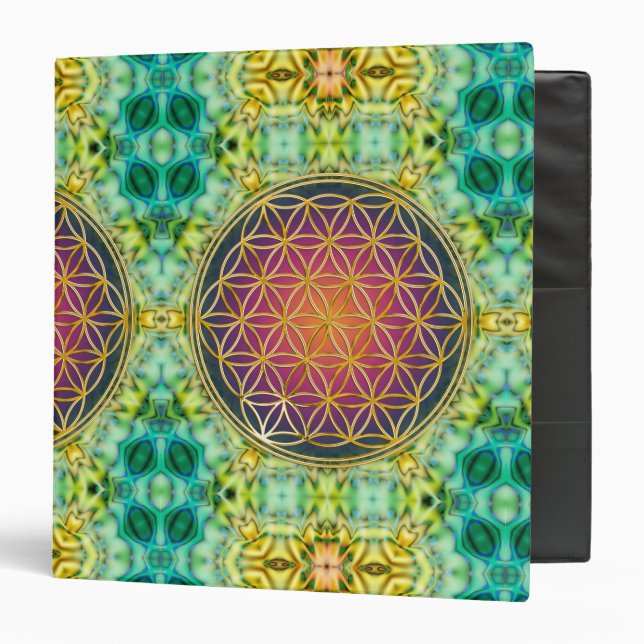 Flower Of Life - gold - fractal 1 Binder (Front/Inside)