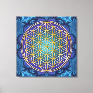Flower Of Life - gold - fractal 1 Canvas Print