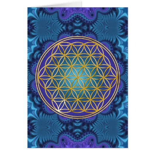 Flower Of Life - gold - fractal 1 Cards (Front)