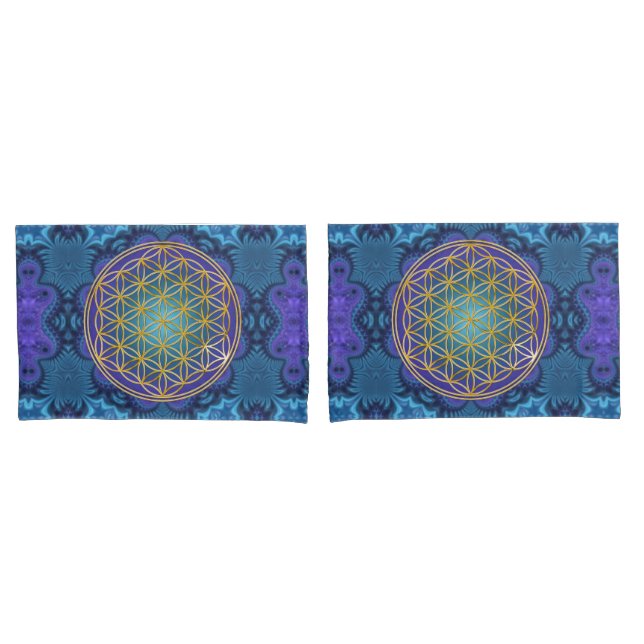 Flower Of Life - gold - fractal 1 Pillowcase (Front-Set)