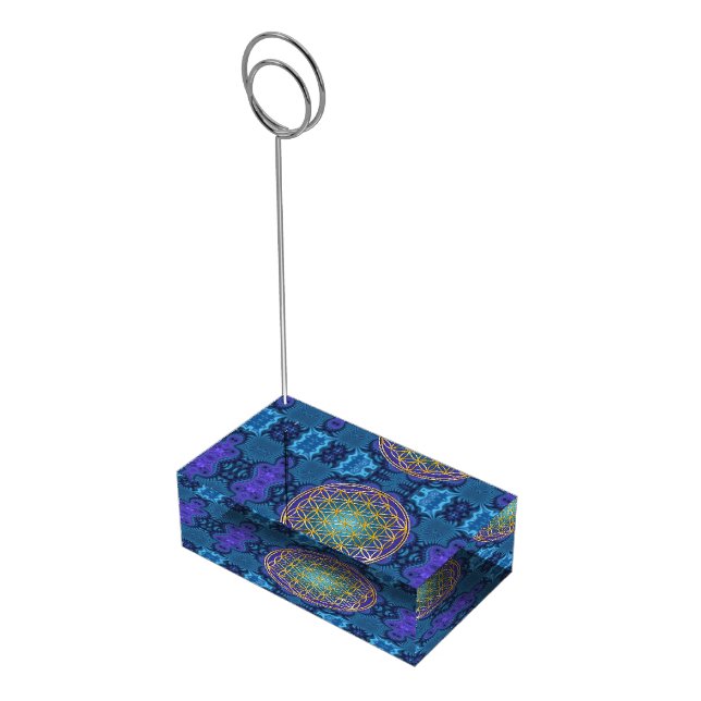 Flower Of Life - gold - fractal 1 Table Number Holder (Corner)