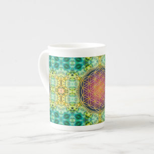 Flower Of Life - gold - fractal 2 Bone China Mug