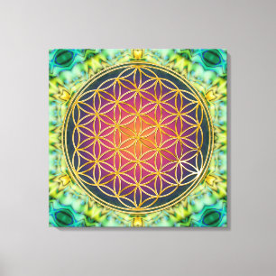 Flower Of Life - gold - fractal 2 Canvas Print