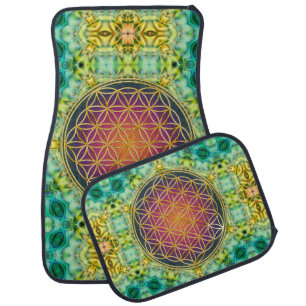 Flower Of Life - gold - fractal 2 Car Floor Mat