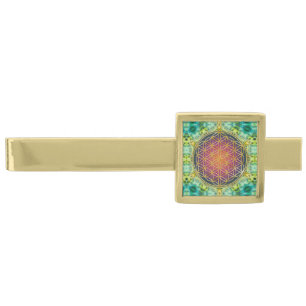Flower Of Life - gold - fractal 2 Finish Tie Clip