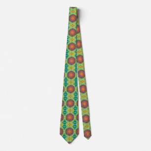 Flower Of Life - gold - fractal 2 Neck Tie