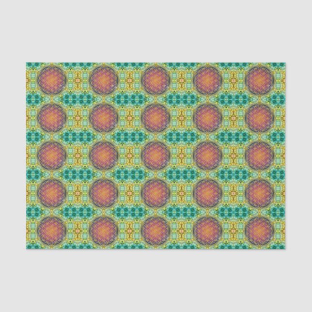 Flower Of Life - gold - fractal 2 Tissue Paper (Front)