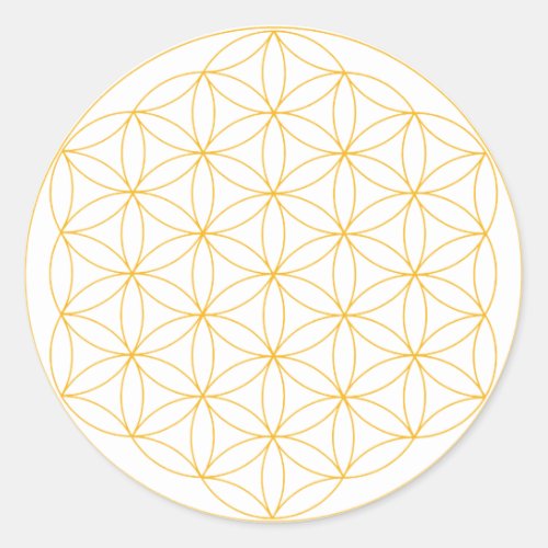 Flower of Life Gold Line Classic Round Sticker