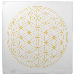 Flower of Life Gold Line Cloth Napkin