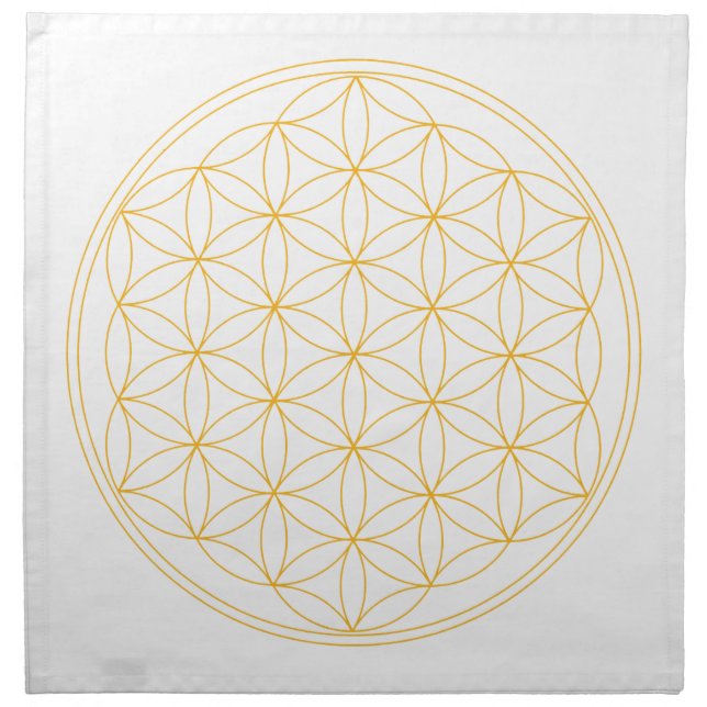 Flower of Life Gold Line Cloth Napkin (Front)