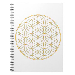 Flower of Life Gold Line Notebook