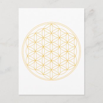 Flower Of Life Gold Line Postcard by AngelsMadeSimple at Zazzle