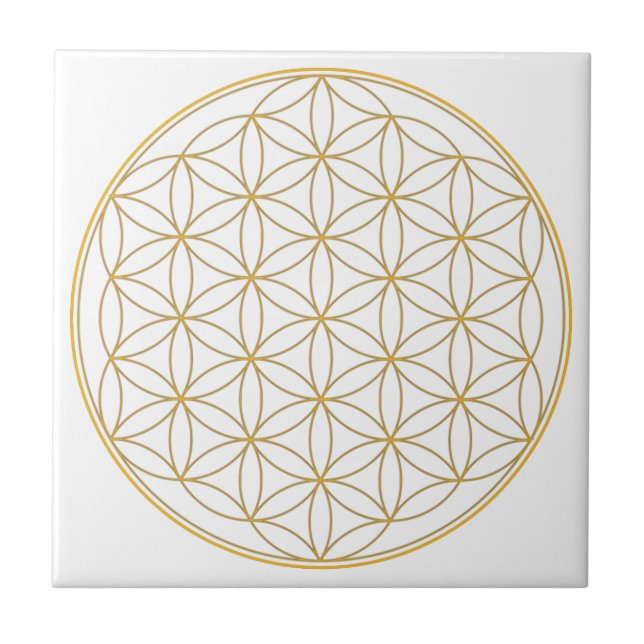 Flower of Life Gold Line Tile (Front)
