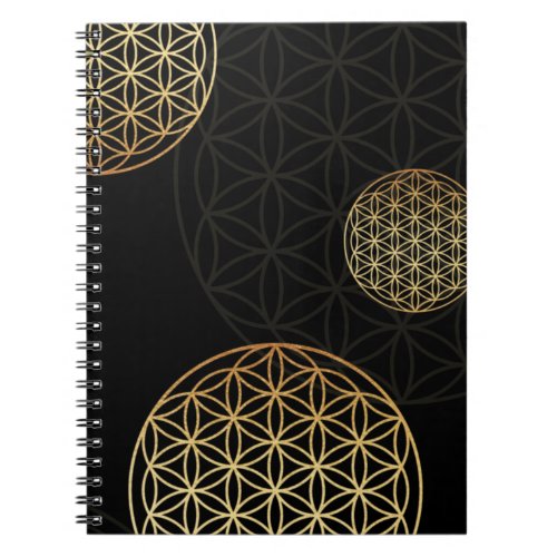 Flower of life gold notebook