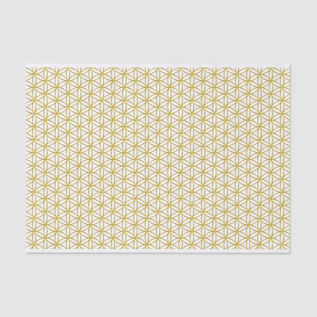 Flower of Life - gold pattern + your backgr. Tissue Paper (Front)