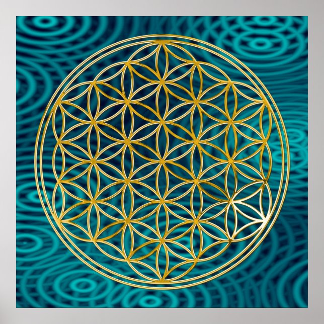 FLOWER OF LIFE - gold Poster (Front)