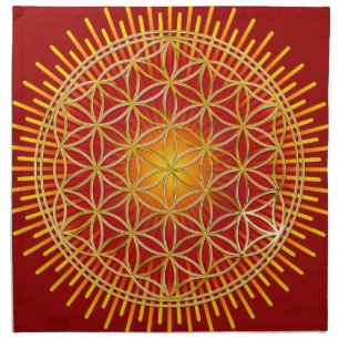 FLOWER OF LIFE - gold + radiating Napkin