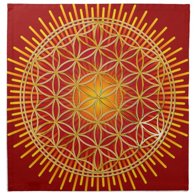 FLOWER OF LIFE - gold + radiating Napkin (Front)