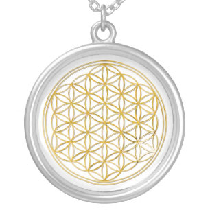 FLOWER OF LIFE - gold Silver Plated Necklace