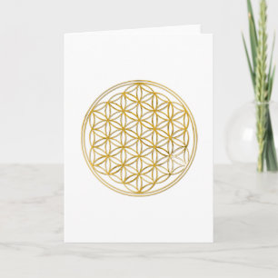 Flower Of Life gold, small Card
