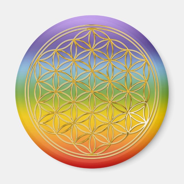 Flower Of Life | gold, small Magnet (Front)